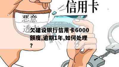 欠建设银行信用卡6000额度,逾期1年,如何处理?