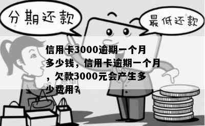 信用卡3000逾期一个月多少钱，信用卡逾期一个月，欠款3000元会产生多少费用？