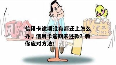 信用卡逾期没有都还上怎么办，信用卡逾期未还款？教你应对方法！