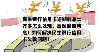 民生银行信用卡逾期利息二万多怎么处理，高额逾期利息！如何解决民生银行信用卡欠款问题？