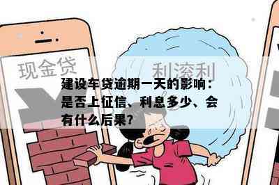 建设车贷逾期一天的影响：是否上、利息多少、会有什么后果？