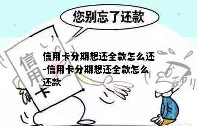 信用卡分期想还全款怎么还-信用卡分期想还全款怎么还款