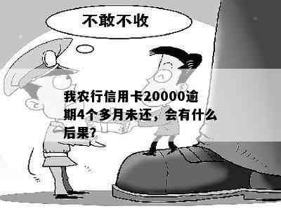 我农行信用卡20000逾期4个多月未还，会有什么后果？