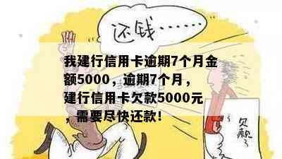 我建行信用卡逾期7个月金额5000，逾期7个月，建行信用卡欠款5000元，需要尽快还款！