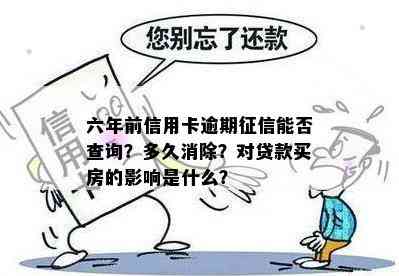 六年前信用卡逾期能否查询？多久消除？对贷款买房的影响是什么？