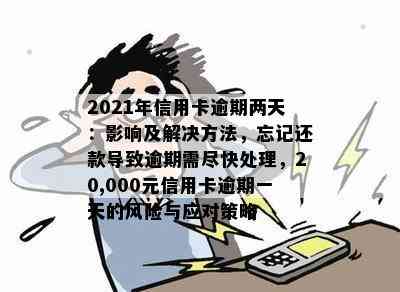 2021年信用卡逾期两天：影响及解决方法，忘记还款导致逾期需尽快处理，20,000元信用卡逾期一天的风险与应对策略