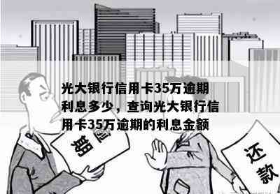 光大银行信用卡35万逾期利息多少，查询光大银行信用卡35万逾期的利息金额