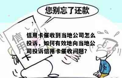 信用卡到当地公司怎么投诉，如何有效地向当地公司投诉信用卡问题？