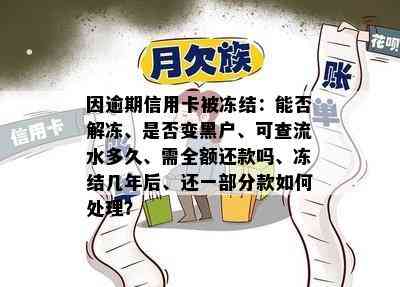 因逾期信用卡被冻结：能否解冻、是否变黑户、可查流水多久、需全额还款吗、冻结几年后、还一部分款如何处理？