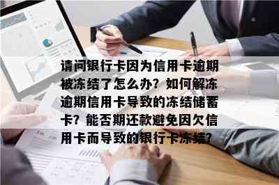 请问银行卡因为信用卡逾期被冻结了怎么办？如何解冻逾期信用卡导致的冻结储蓄卡？能否期还款避免因欠信用卡而导致的银行卡冻结？