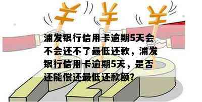 浦发银行信用卡逾期5天会不会还不了更低还款，浦发银行信用卡逾期5天，是否还能偿还更低还款额？