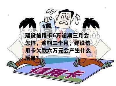 建设信用卡6万逾期三月会怎样，逾期三个月，建设信用卡欠款六万元会产生什么后果？