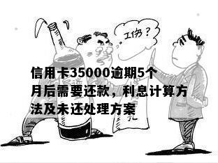 信用卡35000逾期5个月后需要还款，利息计算方法及未还处理方案