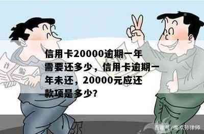 信用卡20000逾期一年需要还多少，信用卡逾期一年未还，20000元应还款项是多少？