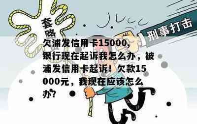 欠浦发信用卡15000,银行现在起诉我怎么办，被浦发信用卡起诉！欠款15000元，我现在应该怎么办？