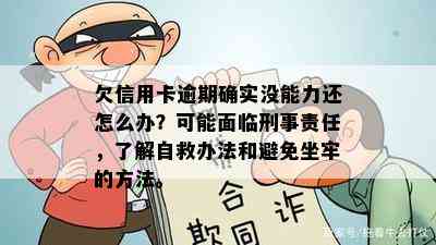 欠信用卡逾期确实没能力还怎么办？可能面临刑事责任，了解自救办法和避免坐牢的方法。