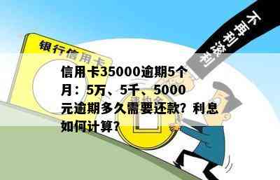 信用卡35000逾期5个月：5万、5千、5000元逾期多久需要还款？利息如何计算？