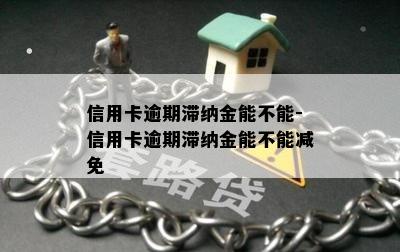 信用卡逾期滞纳金能不能-信用卡逾期滞纳金能不能减免