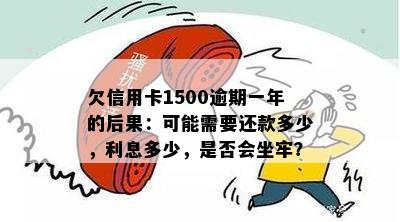 欠信用卡1500逾期一年的后果：可能需要还款多少，利息多少，是否会坐牢？