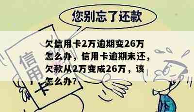 欠信用卡2万逾期变26万怎么办，信用卡逾期未还，欠款从2万变成26万，该怎么办？