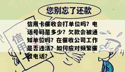 信用卡会打单位吗？电话号码是多少？欠款会被通知单位吗？在公司工作是否违法？如何应对频繁电话？