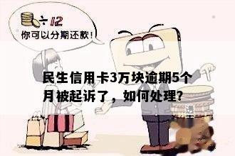 民生信用卡3万块逾期5个月被起诉了，如何处理？