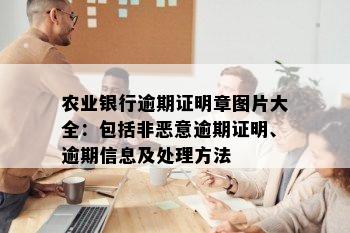 农业银行逾期证明章图片大全：包括非恶意逾期证明、逾期信息及处理方法