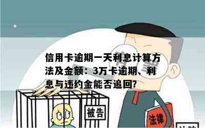 信用卡逾期一天利息计算方法及金额：3万卡逾期、利息与违约金能否追回？