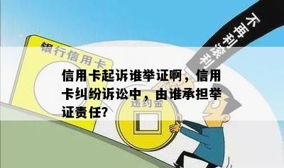 信用卡起诉谁举证啊，信用卡纠纷诉讼中，由谁承担举证责任？