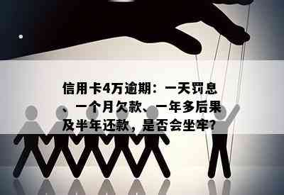 信用卡4万逾期：一天罚息、一个月欠款、一年多后果及半年还款，是否会坐牢？