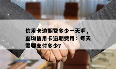 信用卡逾期费多少一天啊，查询信用卡逾期费用：每天需要支付多少？