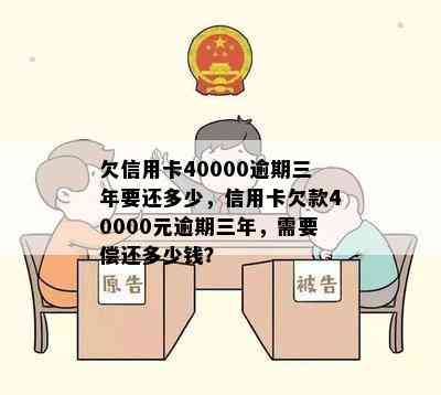 欠信用卡40000逾期三年要还多少，信用卡欠款40000元逾期三年，需要偿还多少钱？