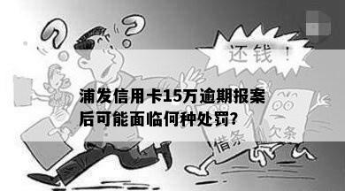 浦发信用卡15万逾期报案后可能面临何种处罚？