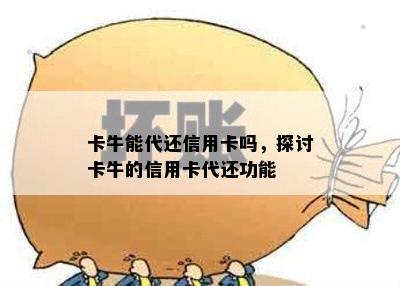 卡牛能代还信用卡吗，探讨卡牛的信用卡代还功能