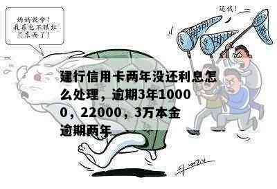 建行信用卡两年没还利息怎么处理，逾期3年10000，22000，3万本金逾期两年