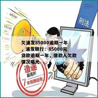 欠浦发85000逾期一年，浦发银行：85000元贷款逾期一年，借款人欠款情况曝光