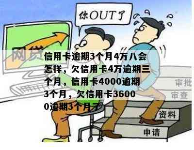 信用卡逾期3个月4万八会怎样，欠信用卡4万逾期三个月，信用卡4000逾期3个月，欠信用卡36000逾期3个月了