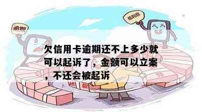 欠信用卡逾期还不上多少就可以起诉了，金额可以立案，不还会被起诉