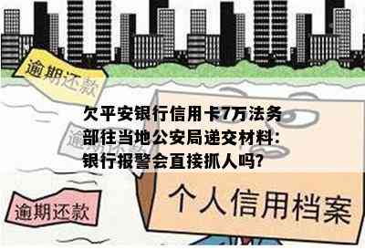 欠平安银行信用卡7万法务部往当地公安局递交材料：银行报警会直接抓人吗？