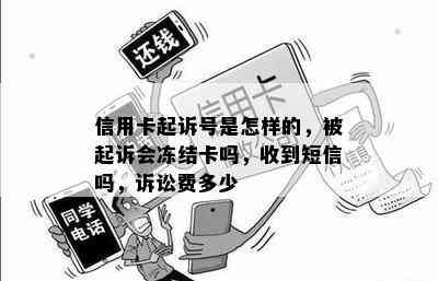 信用卡起诉号是怎样的，被起诉会冻结卡吗，收到短信吗，诉讼费多少