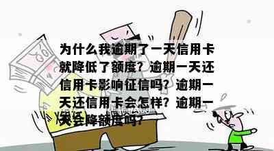 为什么我逾期了一天信用卡就降低了额度？逾期一天还信用卡影响吗？逾期一天还信用卡会怎样？逾期一天会降额度吗？