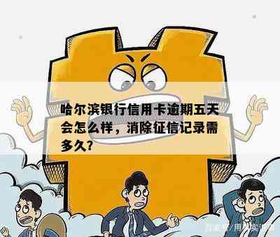 哈尔滨银行信用卡逾期五天会怎么样，消除记录需多久？