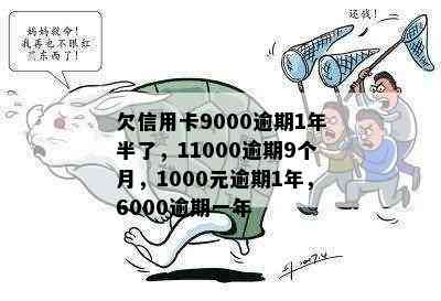 欠信用卡9000逾期1年半了，11000逾期9个月，1000元逾期1年，6000逾期一年