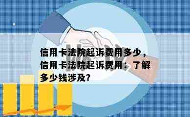 信用卡法院起诉费用多少，信用卡法院起诉费用：了解多少钱涉及？