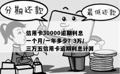 信用卡30000逾期利息一个月/一年多少？3万/三万五信用卡逾期利息计算