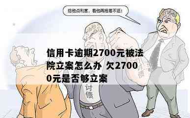 信用卡逾期2700元被法院立案怎么办 欠27000元是否够立案