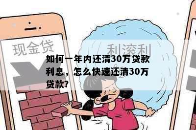 如何一年内还清30万贷款利息，怎么快速还清30万贷款？