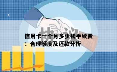 信用卡一个月多少钱手续费：合理额度及还款分析