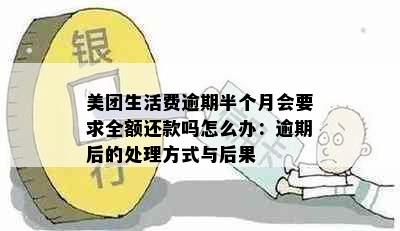 美团生活费逾期半个月会要求全额还款吗怎么办：逾期后的处理方式与后果