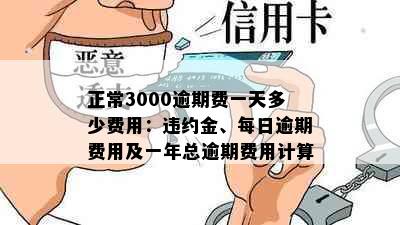 正常3000逾期费一天多少费用：违约金、每日逾期费用及一年总逾期费用计算